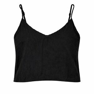 MINKPINK Black Slinky Tank Top Women's Med Spaghetti Strap Cropped Goth Summer